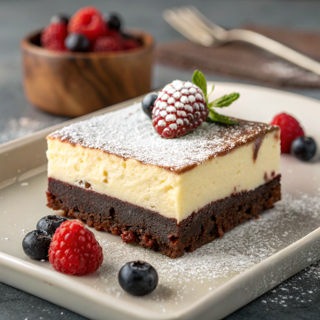 Creative swirl designs on cheesecake brownies, combining chocolate and cheesecake for a stunning dessert
