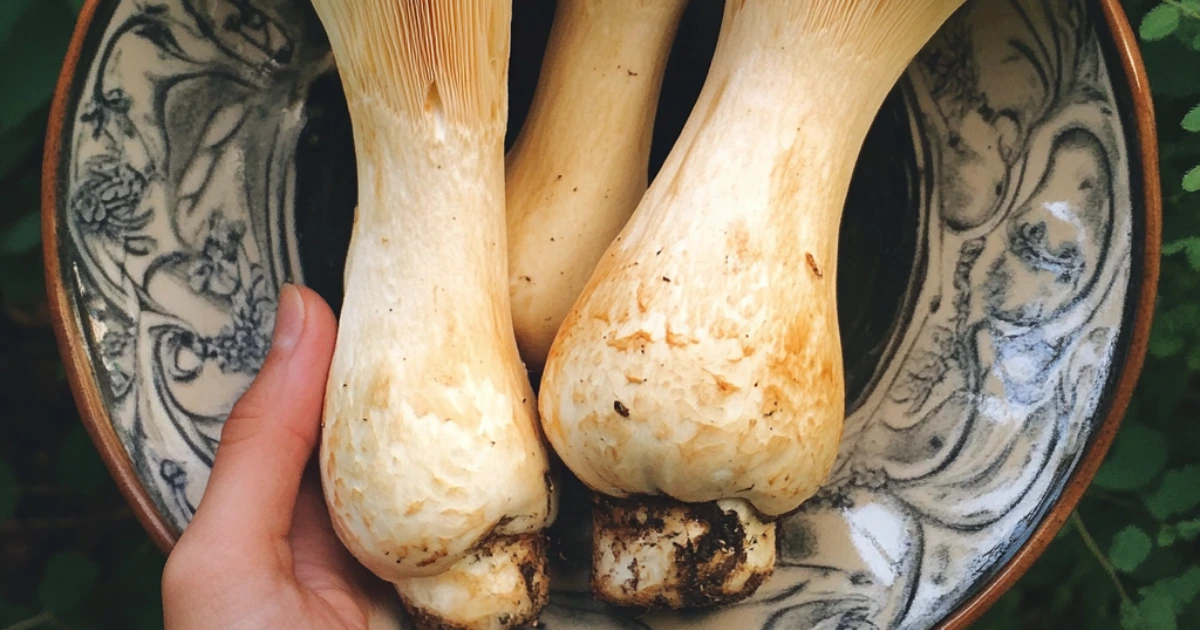 King trumpet mushrooms with a savory, meaty texture and delicate flavor