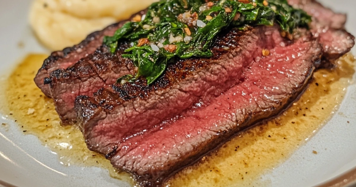 Juicy, tender Bavette steak sliced to showcase its texture and flavor, perfect for grilling or pan-searing