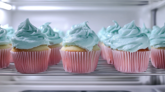 Chocolate chip cupcakes stored in an airtight container to maintain freshness and flavor for longer.