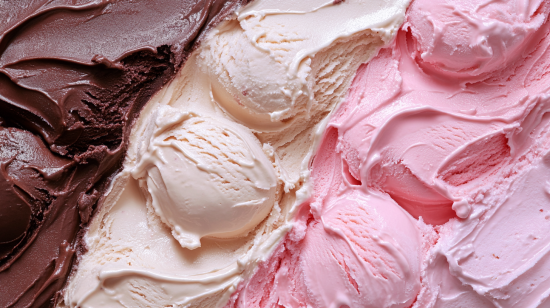 A bowl of homemade Neapolitan ice cream prepared with a simple recipe for beginners, featuring creamy vanilla, chocolate, and strawberry layers