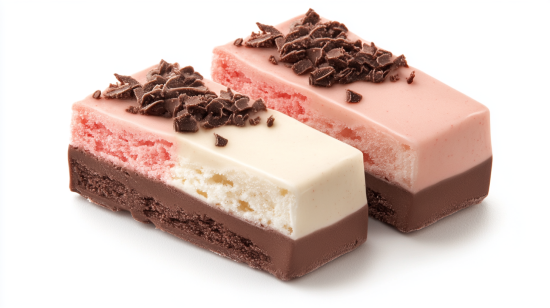 Classic Neapolitan ice cream with distinct chocolate, vanilla, and strawberry layers, highlighting the correct spelling and cultural significance